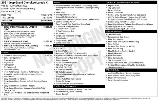 used 2021 Jeep Grand Cherokee car, priced at $27,977