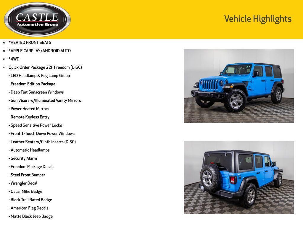 used 2021 Jeep Wrangler Unlimited car, priced at $23,977