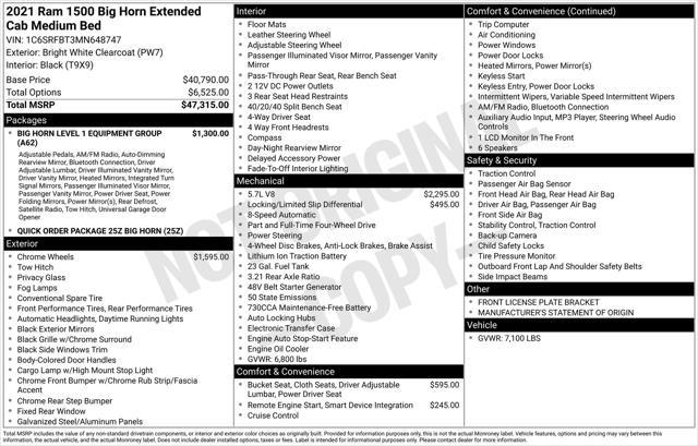 used 2021 Ram 1500 car, priced at $30,000