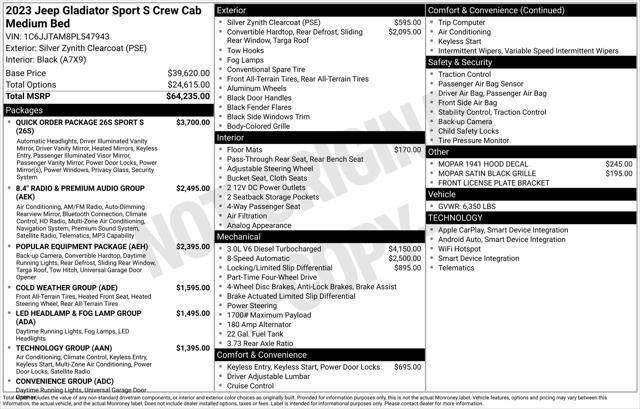 used 2023 Jeep Gladiator car, priced at $42,477