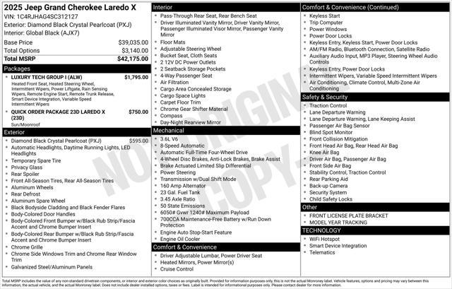 new 2025 Jeep Grand Cherokee car, priced at $37,772