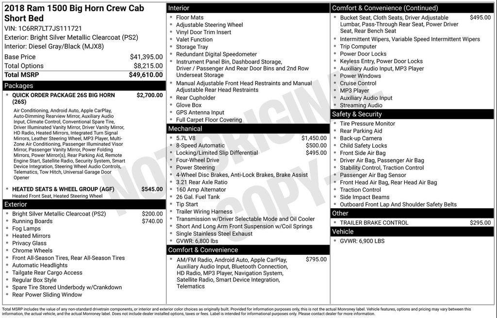 used 2018 Ram 1500 car, priced at $17,977