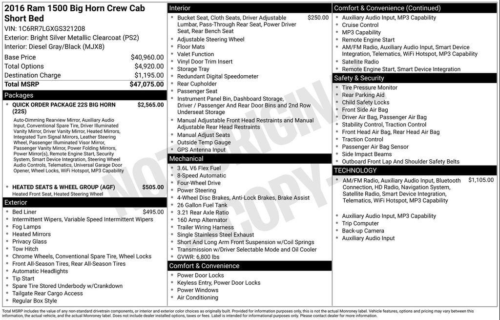 used 2016 Ram 1500 car, priced at $16,477