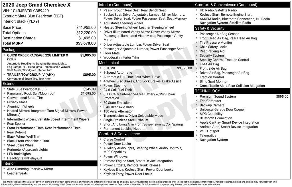 used 2020 Jeep Grand Cherokee car, priced at $20,977