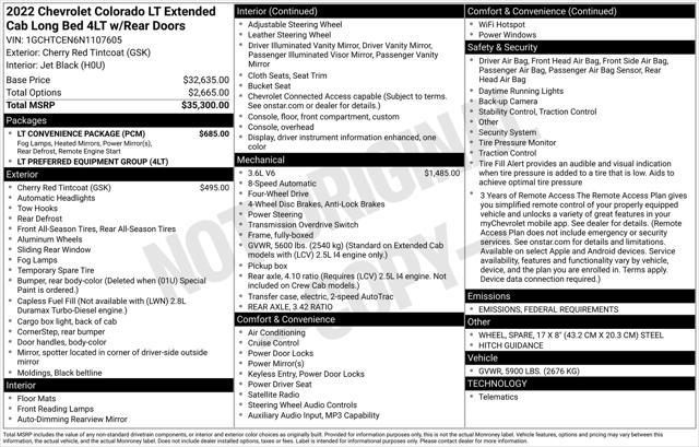 used 2022 Chevrolet Colorado car, priced at $26,977