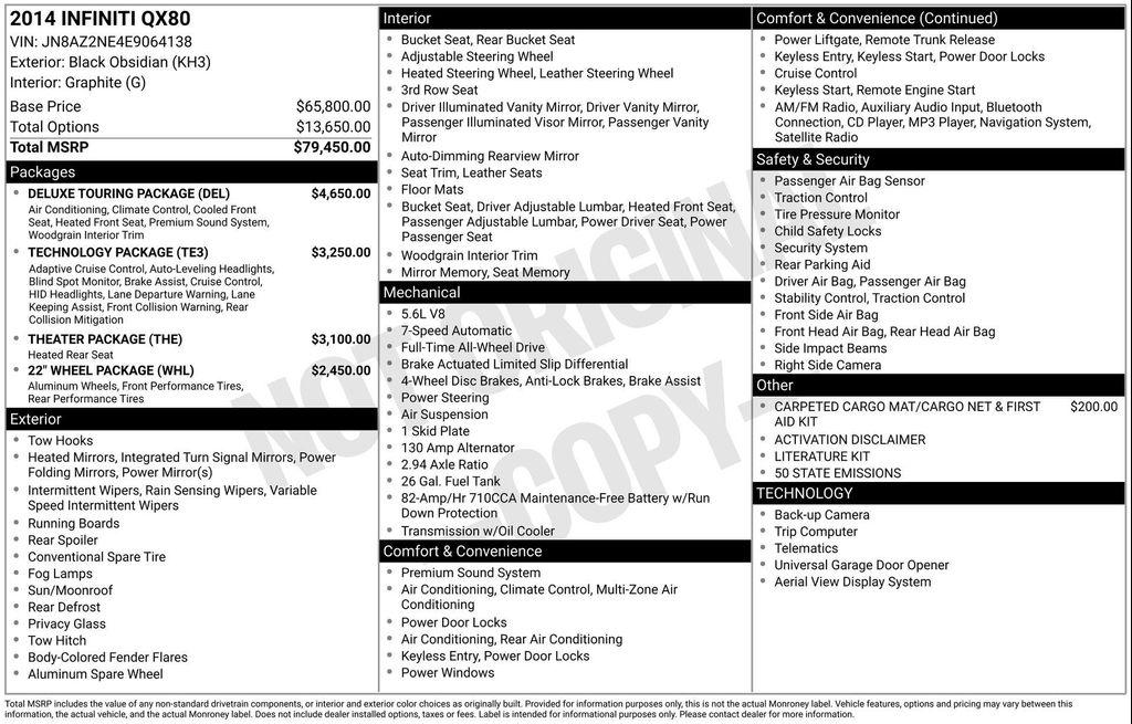 used 2014 INFINITI QX80 car, priced at $10,977