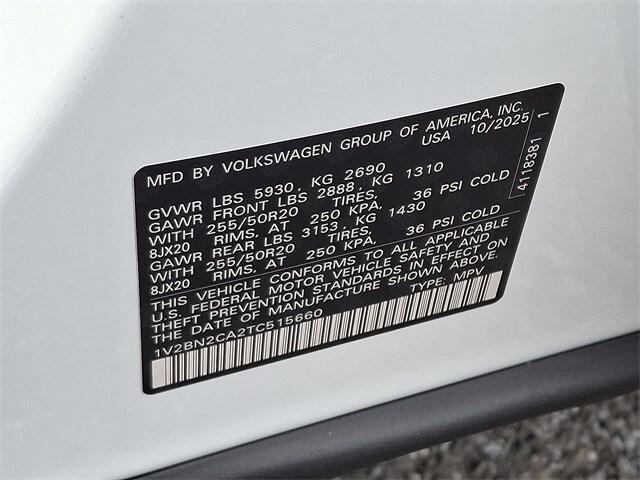 new 2026 Volkswagen Atlas car, priced at $52,099
