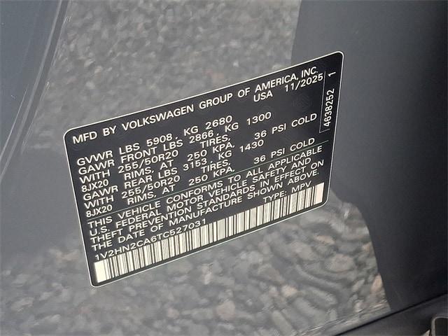 new 2026 Volkswagen Atlas car, priced at $48,170