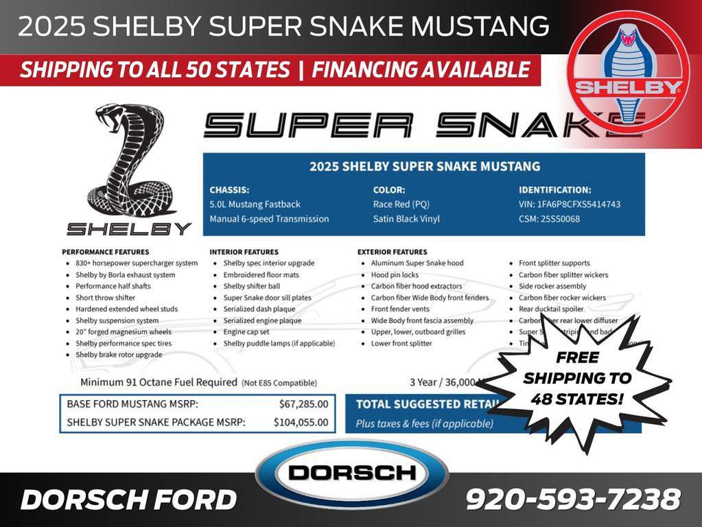 new 2025 Ford Mustang car, priced at $171,340