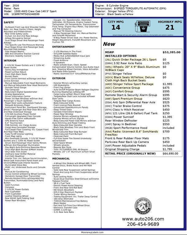 used 2016 Ram 1500 car, priced at $25,000