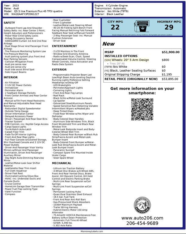 used 2023 Audi Q5 car, priced at $26,880