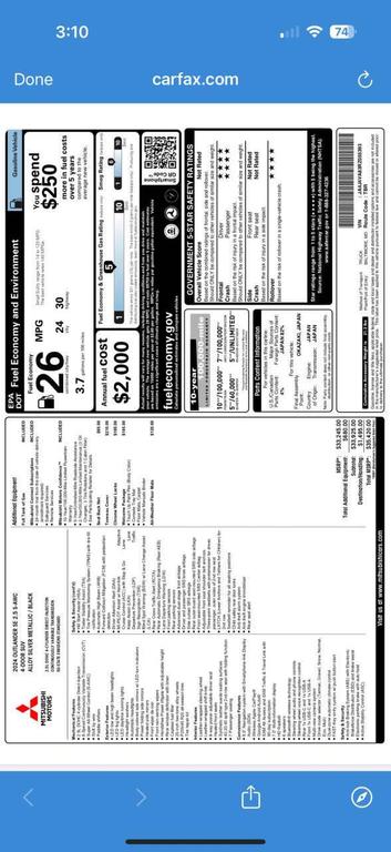 used 2024 Mitsubishi Outlander car, priced at $29,999
