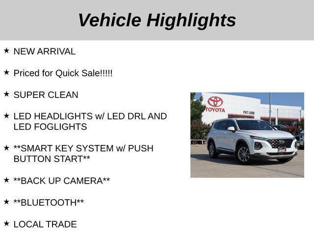 used 2019 Hyundai Santa Fe car, priced at $17,594