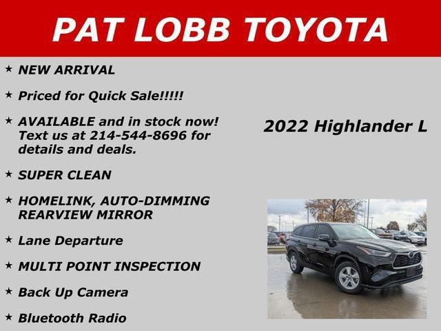 used 2022 Toyota Highlander car, priced at $29,881