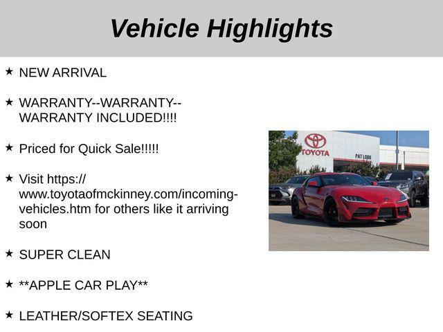 used 2020 Toyota Supra car, priced at $58,427
