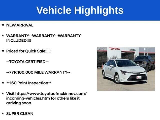 used 2023 Toyota Corolla car, priced at $22,917