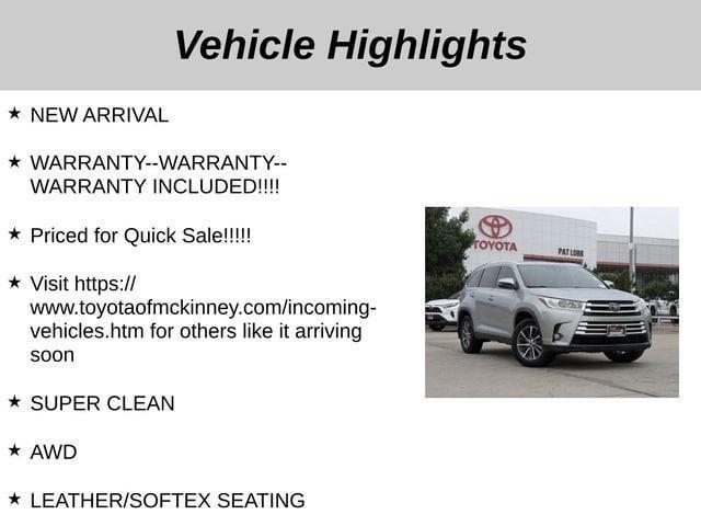 used 2019 Toyota Highlander car, priced at $21,352
