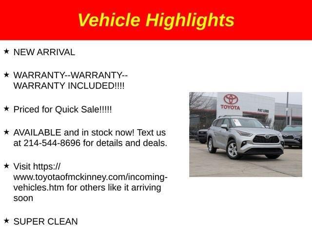 used 2022 Toyota Highlander car, priced at $35,501