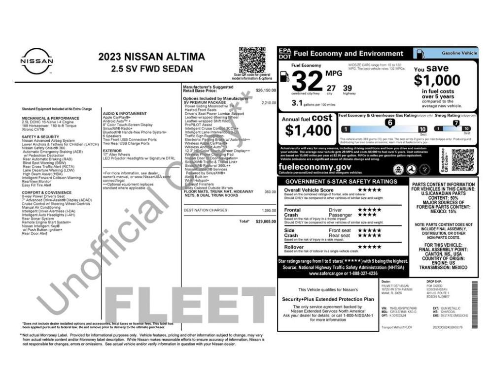 used 2023 Nissan Altima car, priced at $20,490
