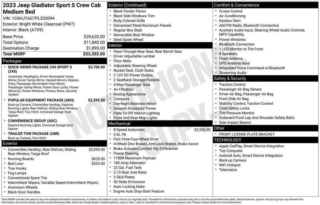 used 2023 Jeep Gladiator car, priced at $28,390