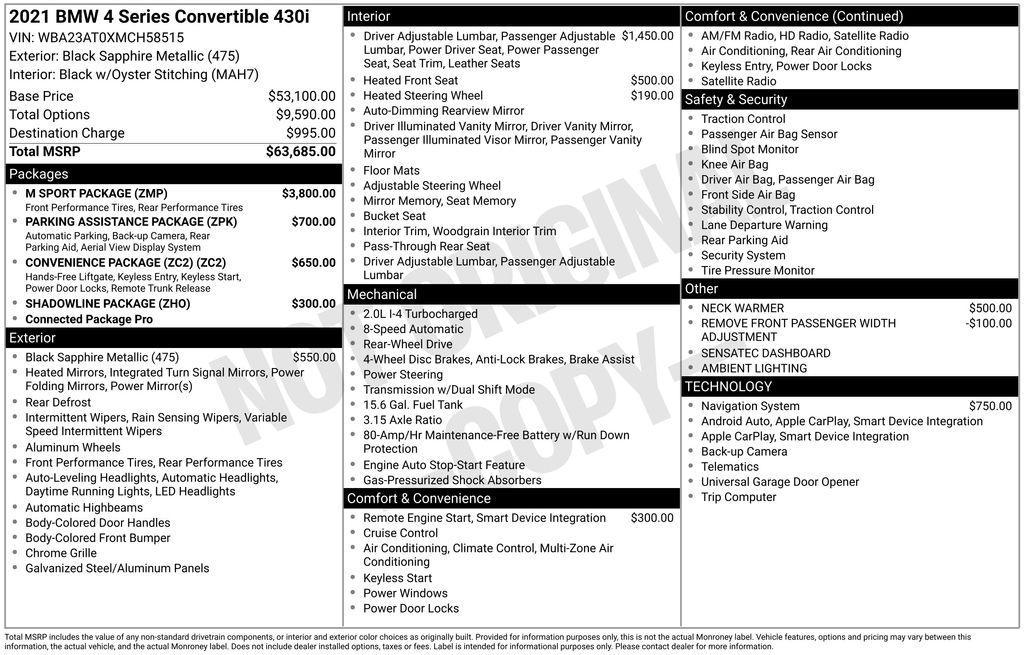 used 2021 BMW 430 car, priced at $36,490