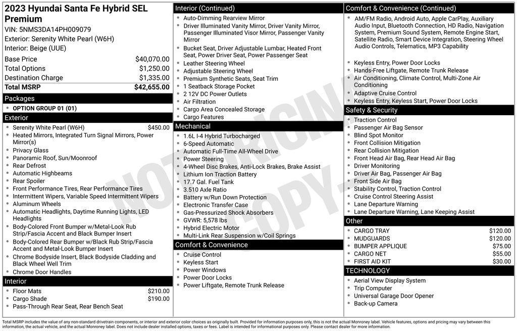 used 2023 Hyundai SANTA FE HEV car, priced at $23,490
