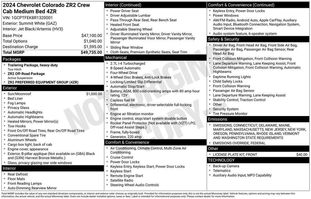 used 2024 Chevrolet Colorado car, priced at $44,950