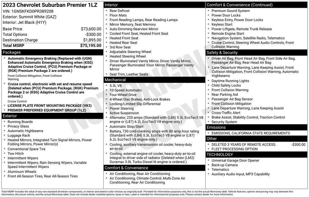 used 2023 Chevrolet Suburban car, priced at $46,850