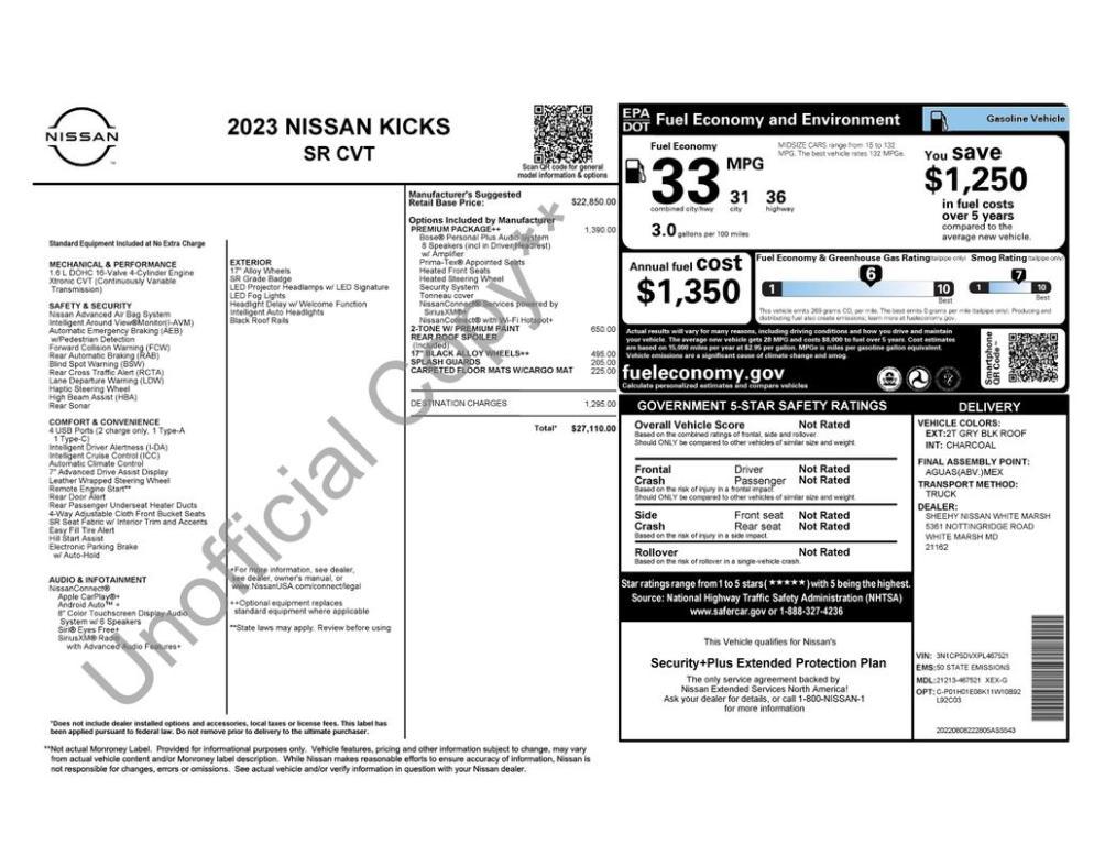 used 2023 Nissan Kicks car, priced at $20,850