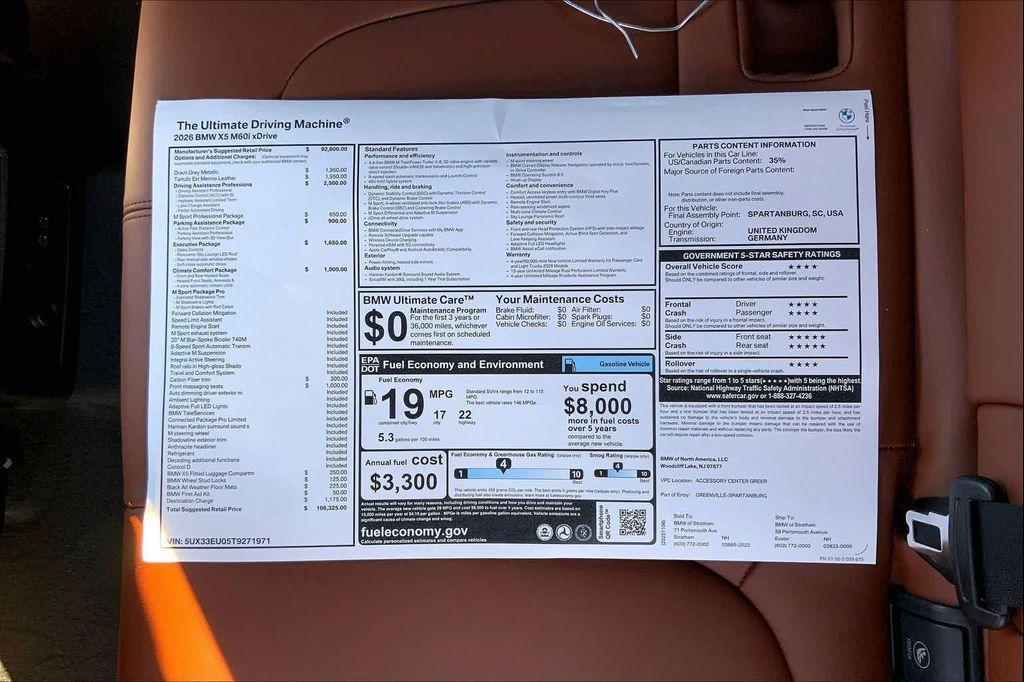 new 2026 BMW X5 car, priced at $106,325