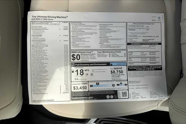new 2026 BMW X7 car, priced at $120,830