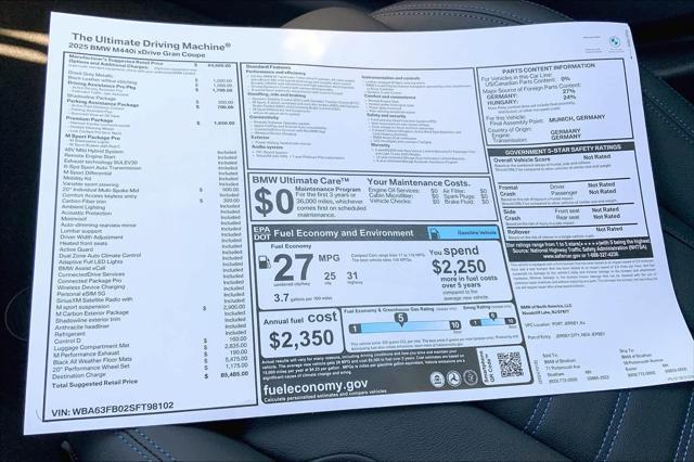 new 2025 BMW M440 Gran Coupe car, priced at $85,485