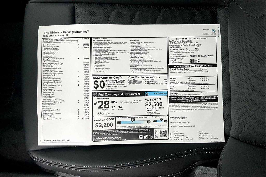 new 2026 BMW X1 car, priced at $50,205