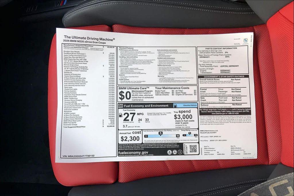 new 2026 BMW M235 Gran Coupe car, priced at $52,000