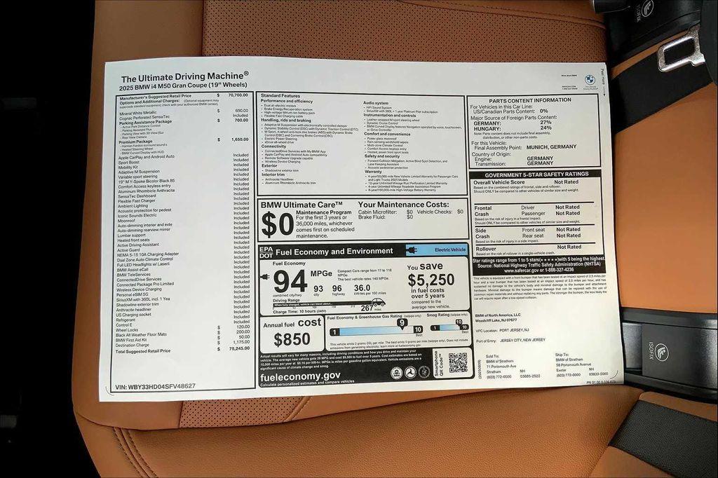 new 2025 BMW i4 Gran Coupe car, priced at $75,245