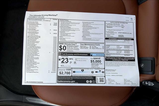 new 2026 BMW X7 car, priced at $94,275