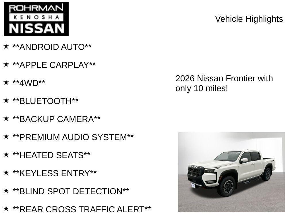 new 2026 Nissan Frontier car, priced at $45,344