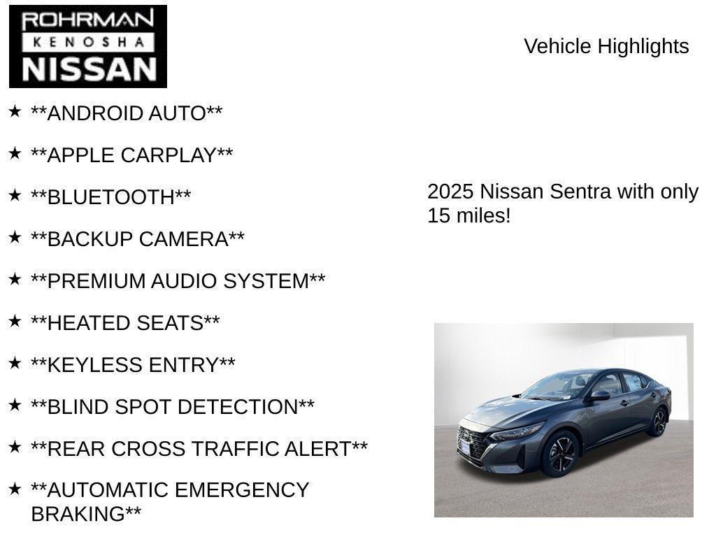 new 2025 Nissan Sentra car, priced at $19,435