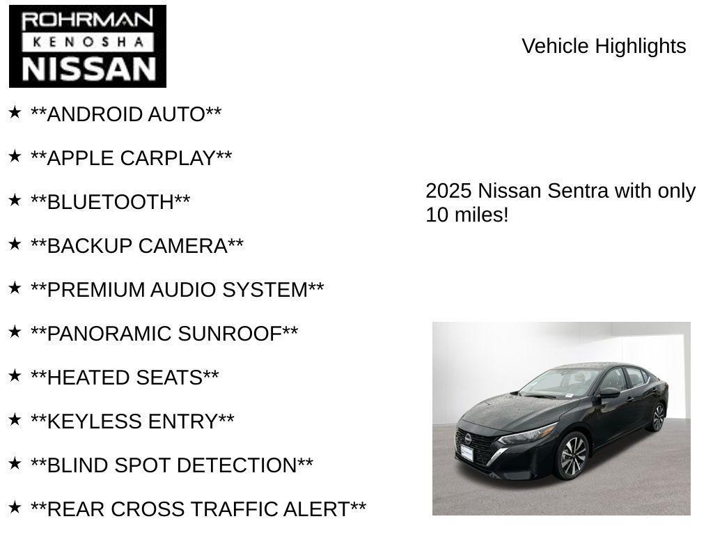 new 2025 Nissan Sentra car, priced at $22,255