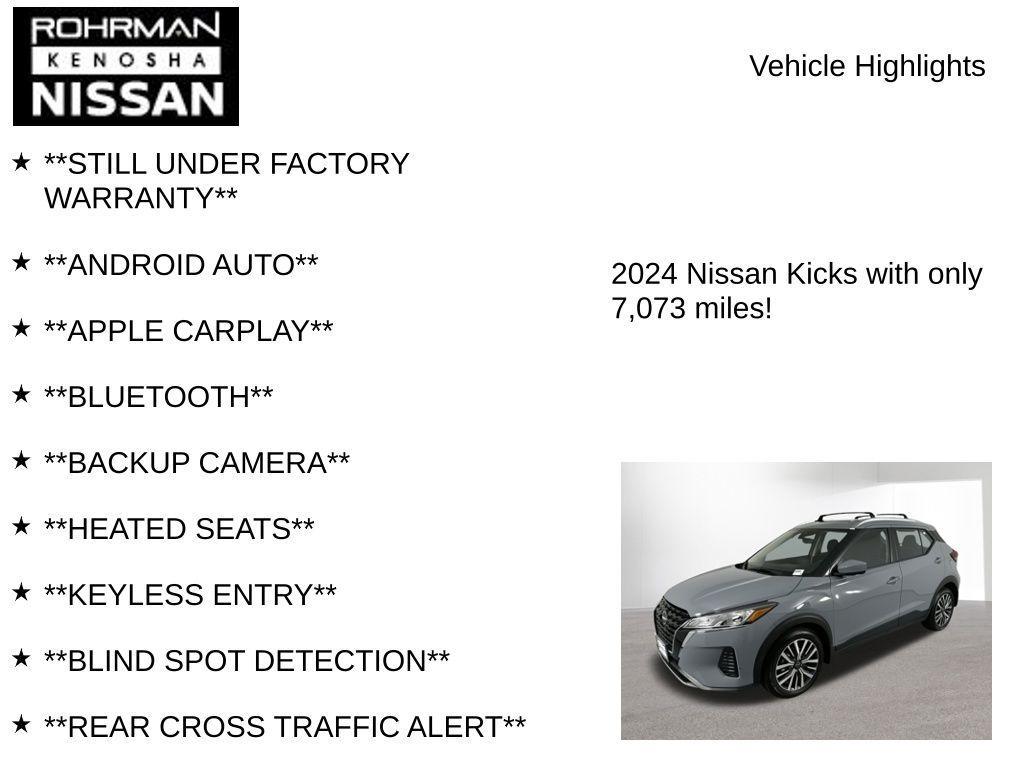 used 2024 Nissan Kicks car, priced at $18,726