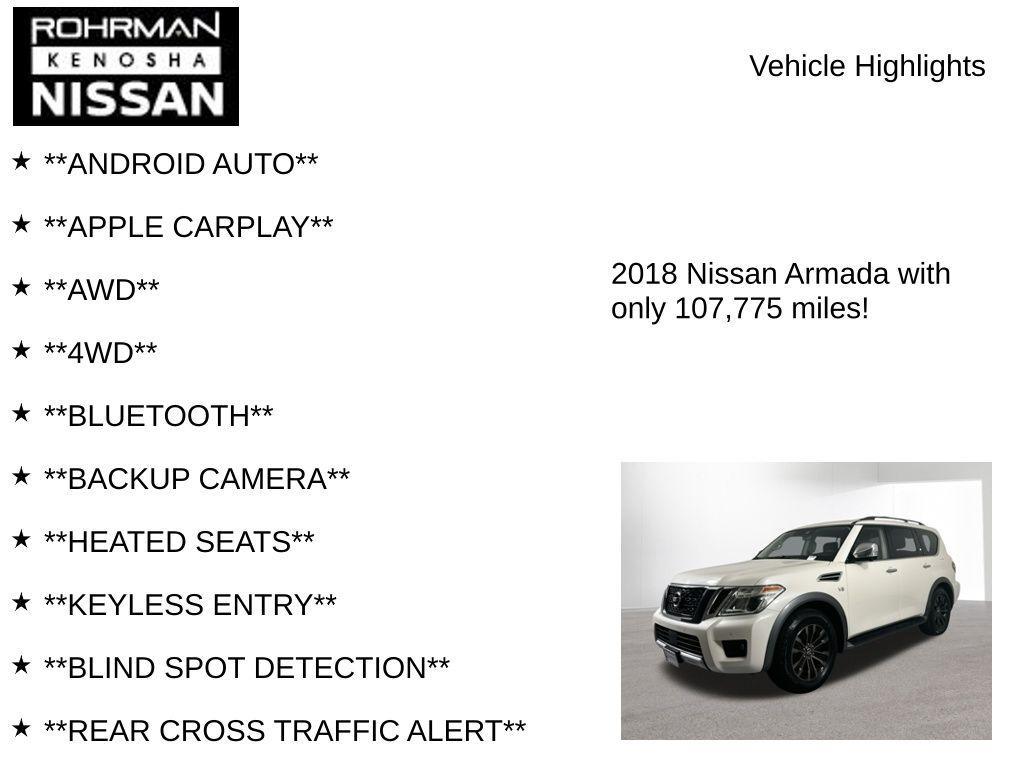 used 2018 Nissan Armada car, priced at $18,194