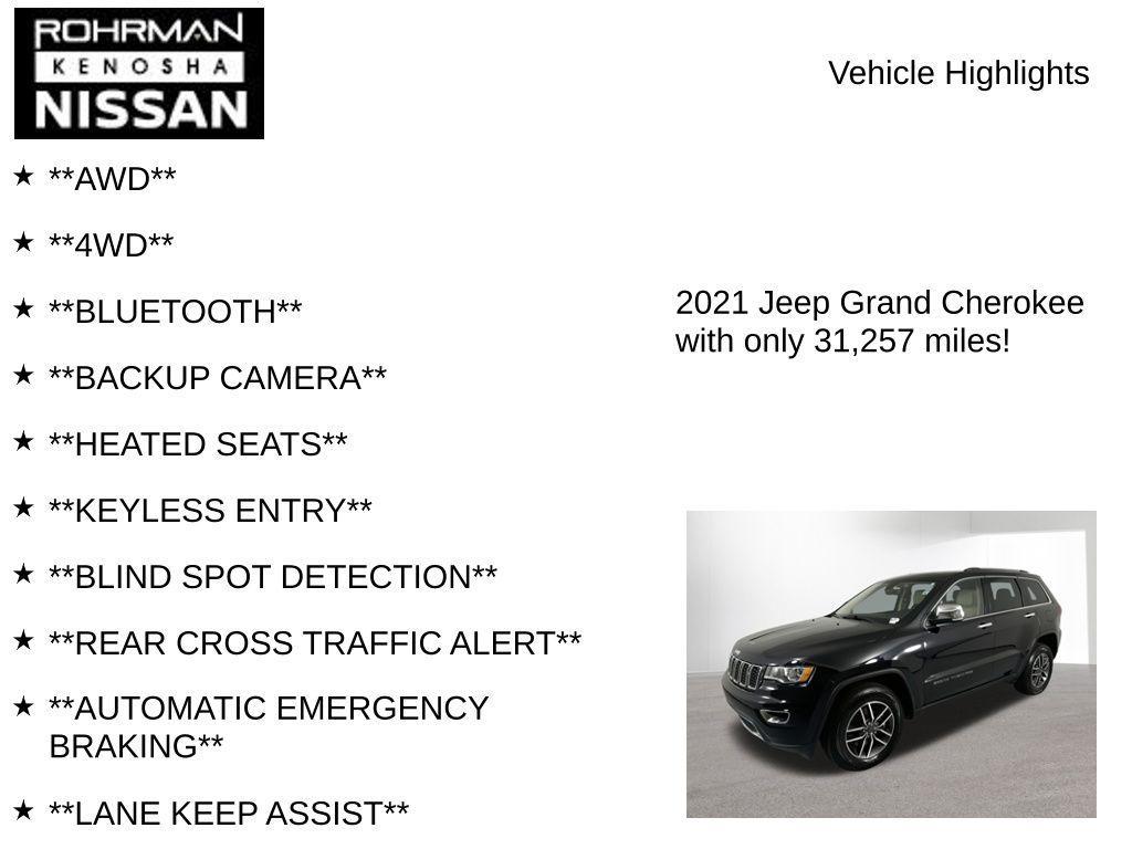 used 2021 Jeep Grand Cherokee car, priced at $24,922