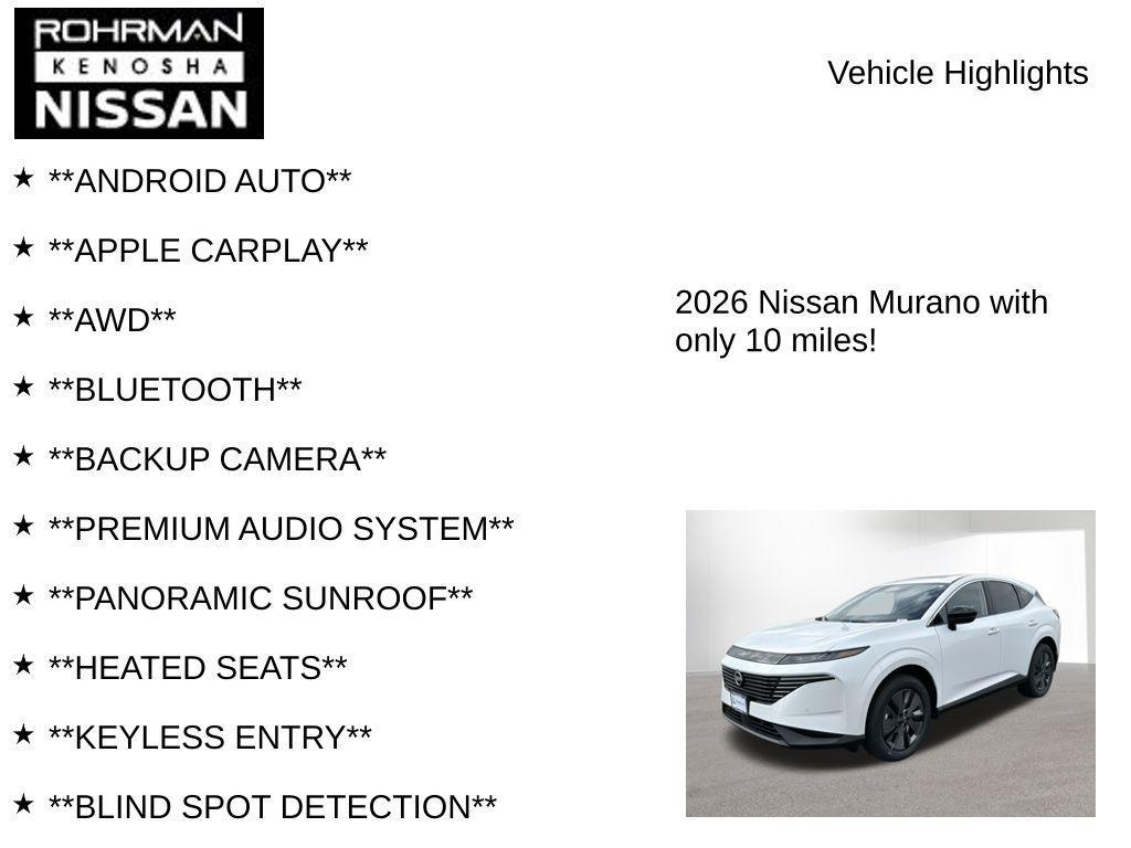 new 2026 Nissan Murano car, priced at $47,945