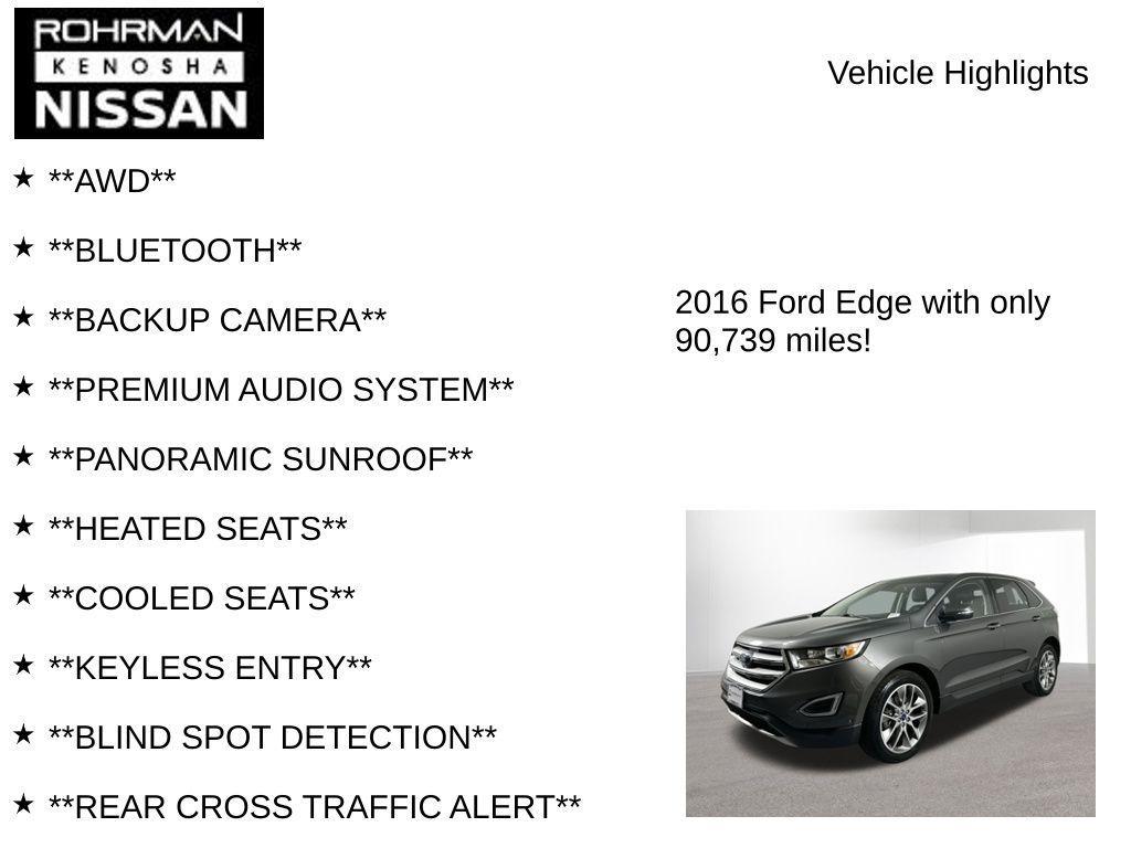 used 2016 Ford Edge car, priced at $13,688