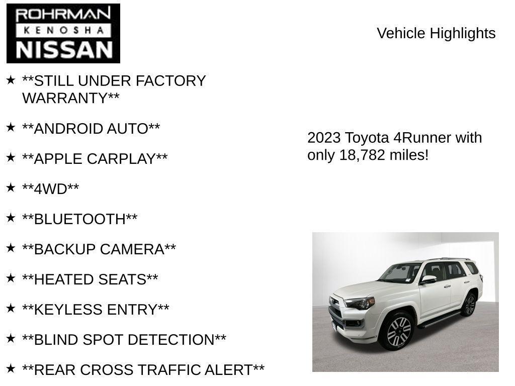 used 2023 Toyota 4Runner car, priced at $58,000