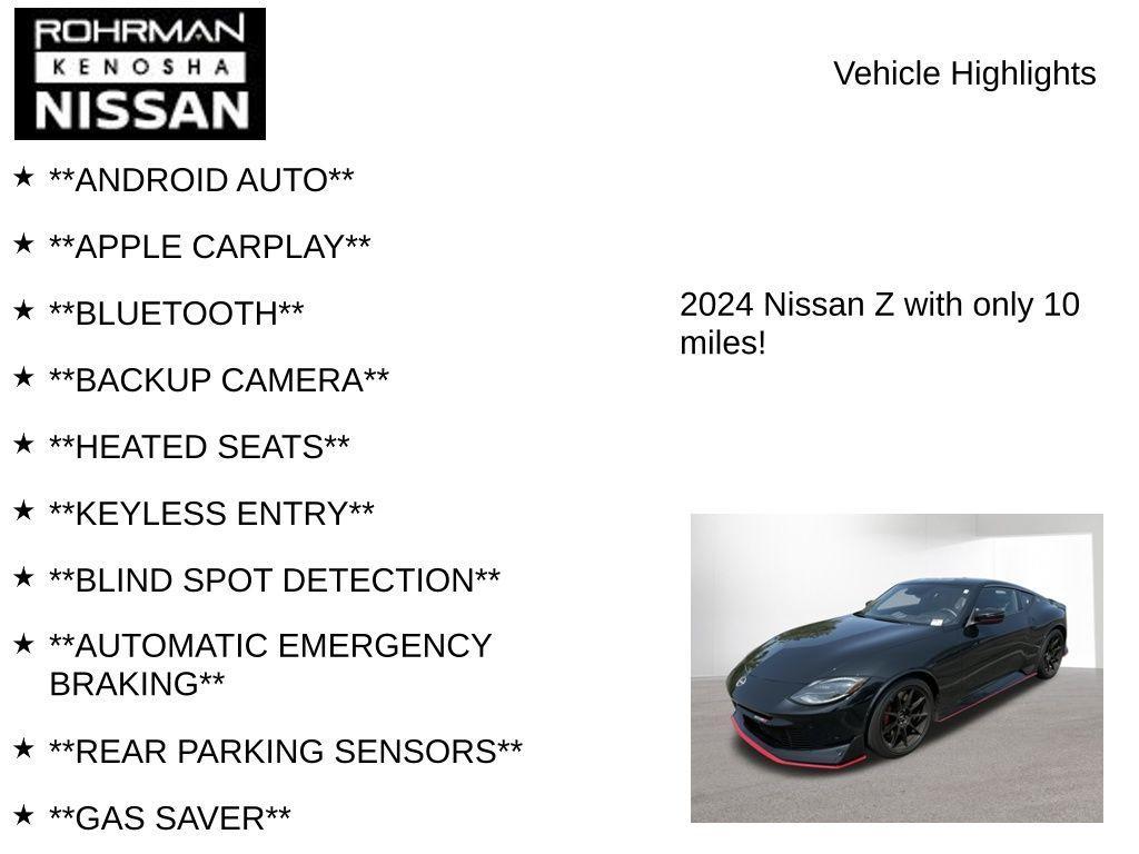 new 2024 Nissan Z car, priced at $60,015