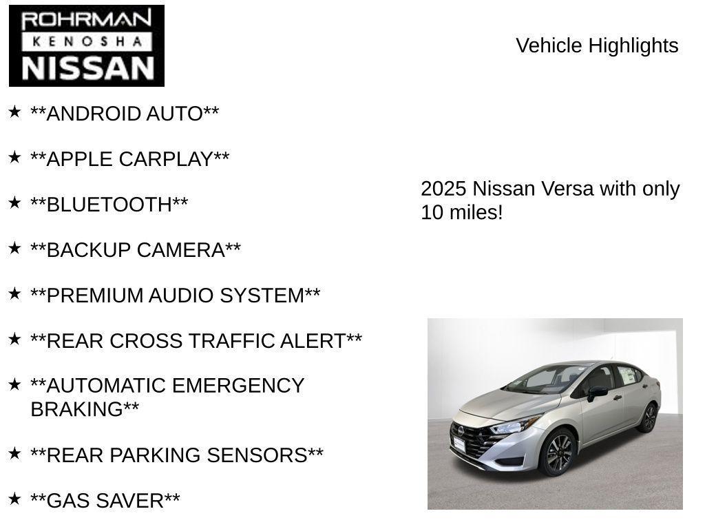 new 2025 Nissan Versa car, priced at $16,445