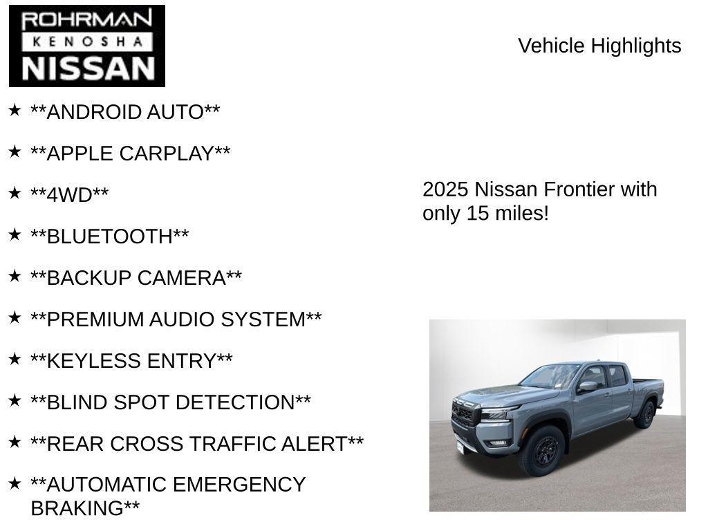new 2025 Nissan Frontier car, priced at $46,325
