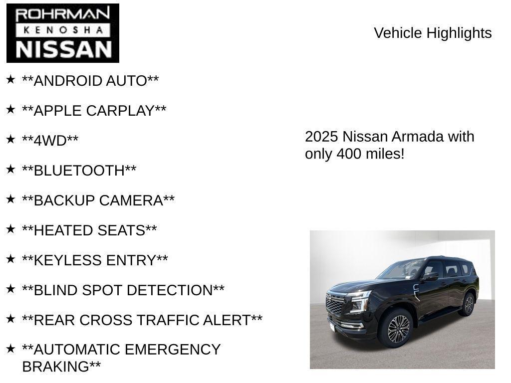 new 2025 Nissan Armada car, priced at $62,690