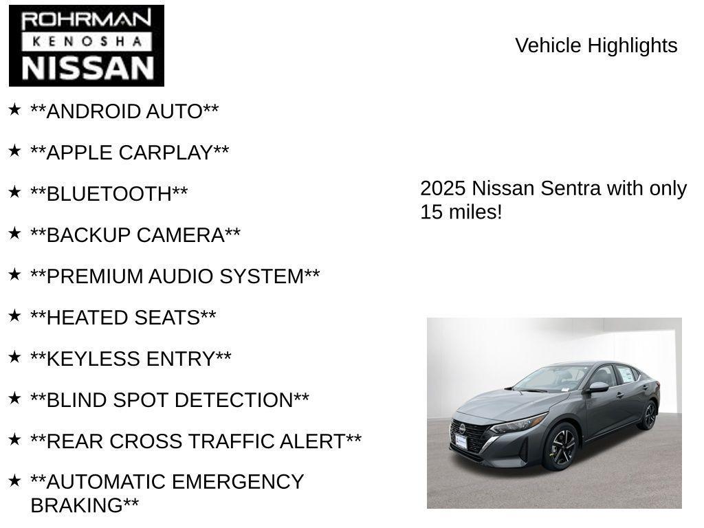 new 2025 Nissan Sentra car, priced at $19,485